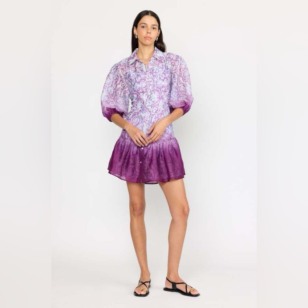 CHRISTY LYNN Purple Shirt Dress – Size Medium – tie waist